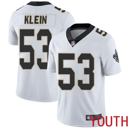 New Orleans Saints Limited White Youth A J  Klein Road Jersey NFL Football #53 Vapor Untouchable Jersey->youth nfl jersey->Youth Jersey